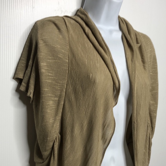 Mandee Taupe Dolman Short Sleeved Cardigan - Picture 5 of 10